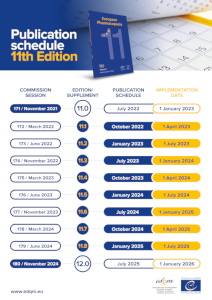 European Pharmacopoeia - 11th Edition - Publication schedule